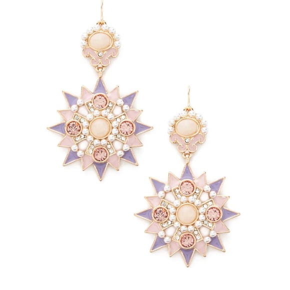 BRAND NEW Rhinestone Starburst Drop Earrings - Picture 1 of 2